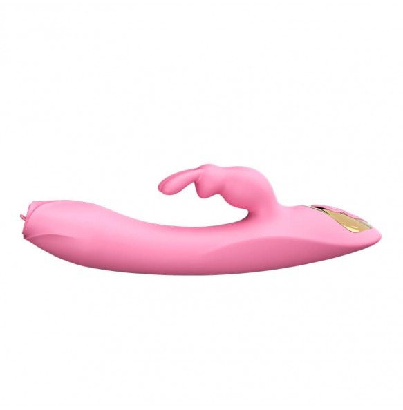 YUJI - Tongue Kiss Rabbit Vibrator Wand (Chargeable - Pink)